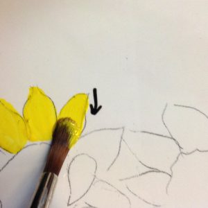 step 1 sunflower painting